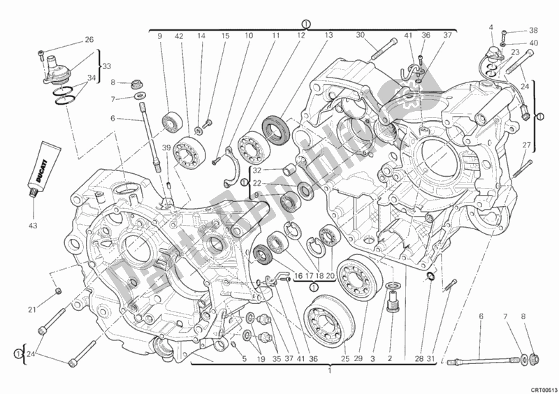 Toutes les pièces pour le Carter du Ducati Hypermotard 1100 EVO USA 2011